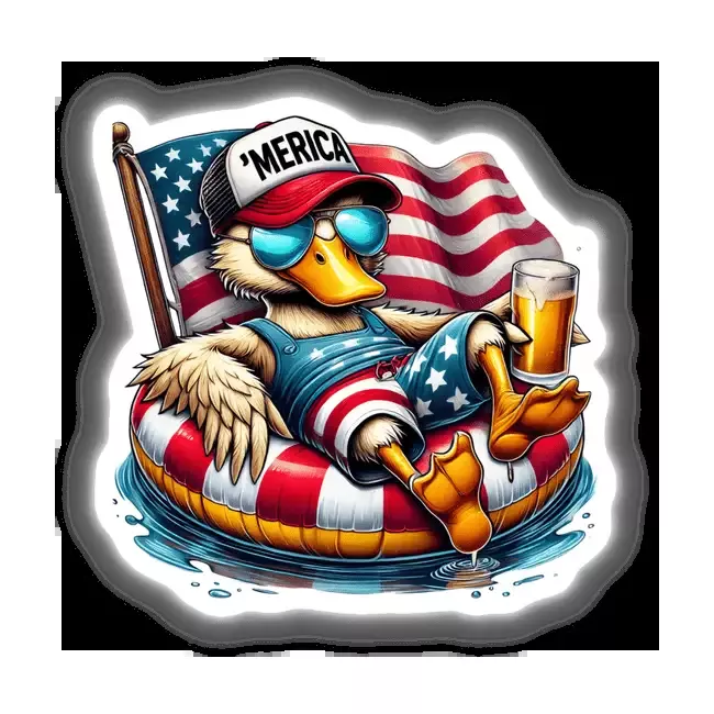 Duck American Flag Float Merica