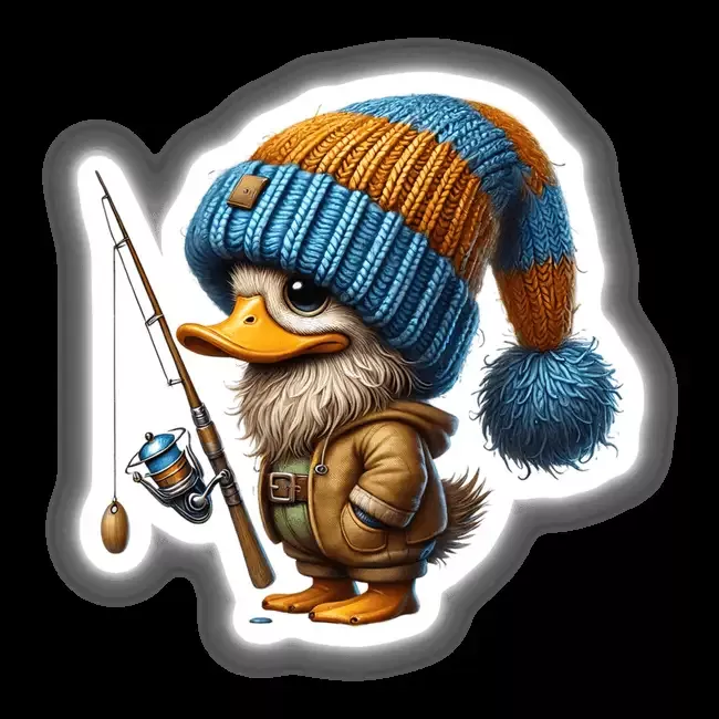 Duck Gnome with Fishing Rod