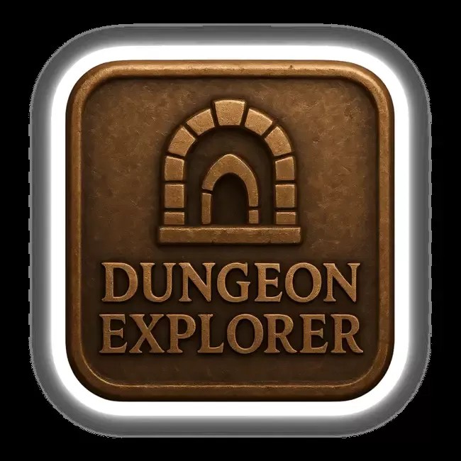 Dungeon Explorer – RPG-Style Skill Badge (Bronze Adventure Token)