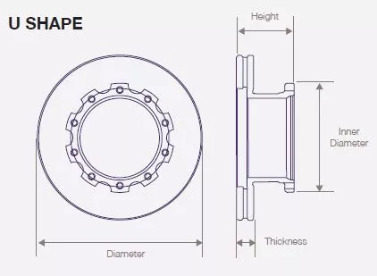 DWTR0002 Air Disc Rotor for Bendix 150mm U-Shape Brake