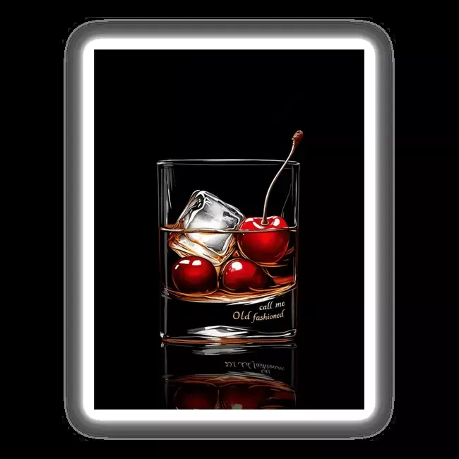 Elegant Old Fashioned Cocktail with Cherries and Ice