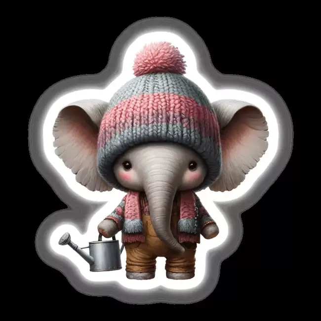 Elephant Gnome with Watering Can