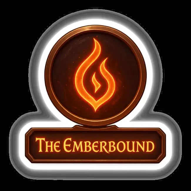 The Emberbound – RPG-Style Skill Badge (Bronze Flame Rune Emblem)
