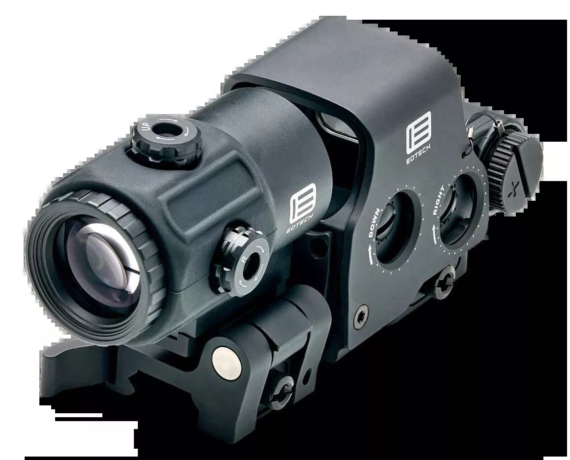 EoTech EXPS3-2 Holographic Hybrid Sight II 68 MOA Circle with (2) 1 MOA Dots Reticle with G43 3X Magnifier and Switch to Side QD mount Matte Black