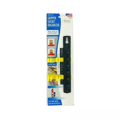 Ernst 8021 3/8" Dr. Fixed Peg "Gripper" 6 Bit Organizer BLACK