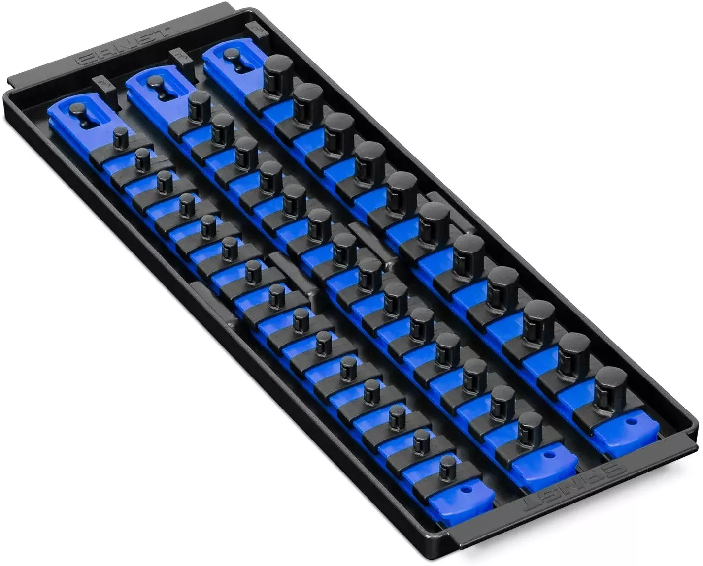 Ernst 8031 3/8" Dr. Fixed Peg "Gripper" 8 Bit Organizer BLACK