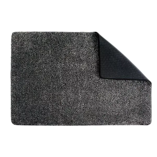 Eurow Trek N' Clean Microfiber Traction Floor Mat, Black and Gray, 20 by 30 Inches