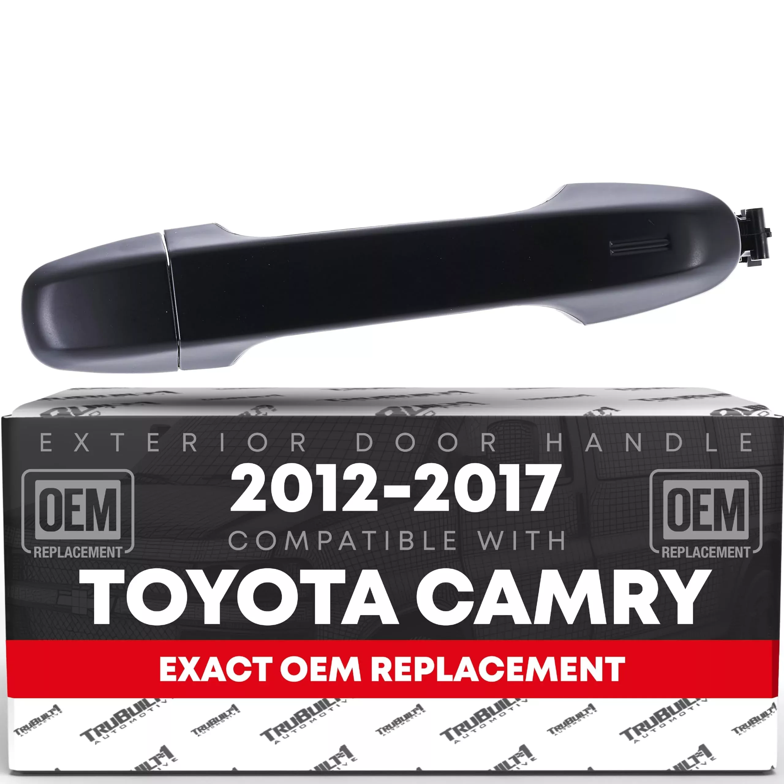 Exterior Front Driver Door Handle - Compatible with 2012-2020 Toyota Yaris, Prius C, Camry, Auris, 86, C-HR; 2013-2015 Subaru BRZ; 2016 Scion FR-S, Scion iM - Primed Black, Plastic - OEM 6921106090 - Driver Side Door Handle