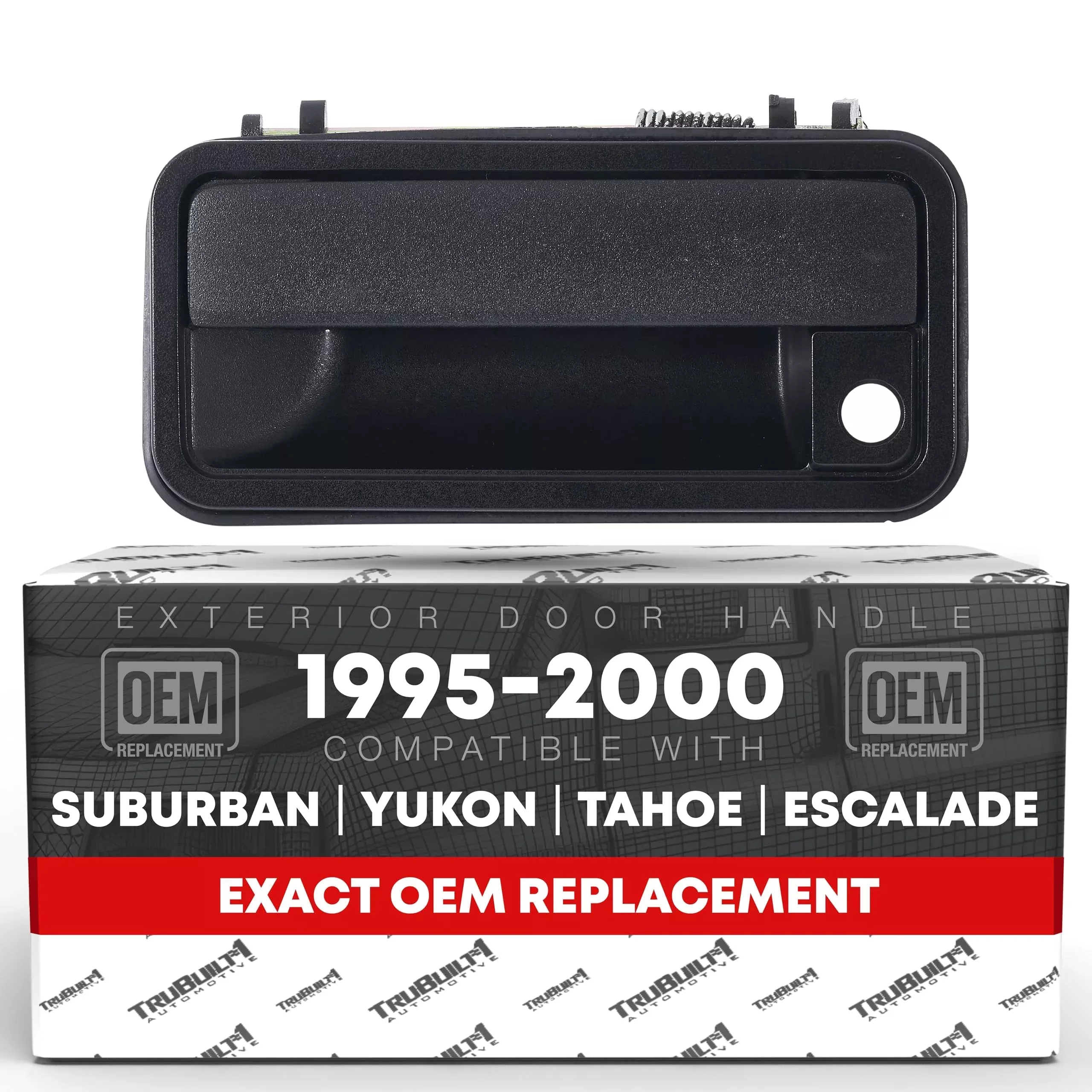 Exterior Front Driver Door Handle, Upgraded Metal - Compatible with 1988-2000 Chevrolet GMC C1500, K1500, C2500, K2500, K3500, 92-94 Blazer, 95-99 Tahoe; 00 GMC Yukon - Black - OEM 15742229, 77096 - Metal Lever Left Handle