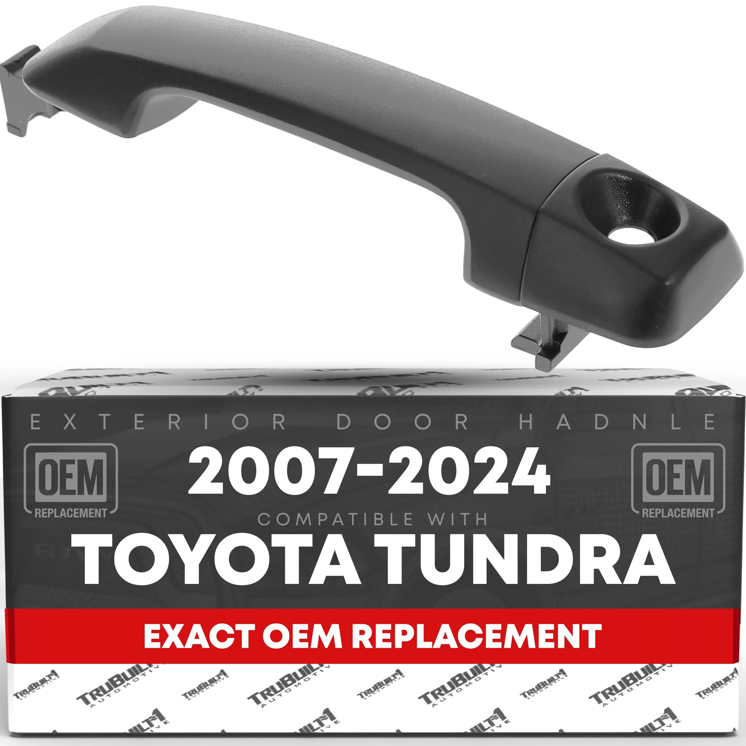 Exterior Front Driver Door Handle, Upgraded Metal - Compatible with 2007-2024 Toyota Tundra - Textured Black w/Keyhole - OEM 69210-0C010, 692170C010, 81295 - Front Driver Side Handle