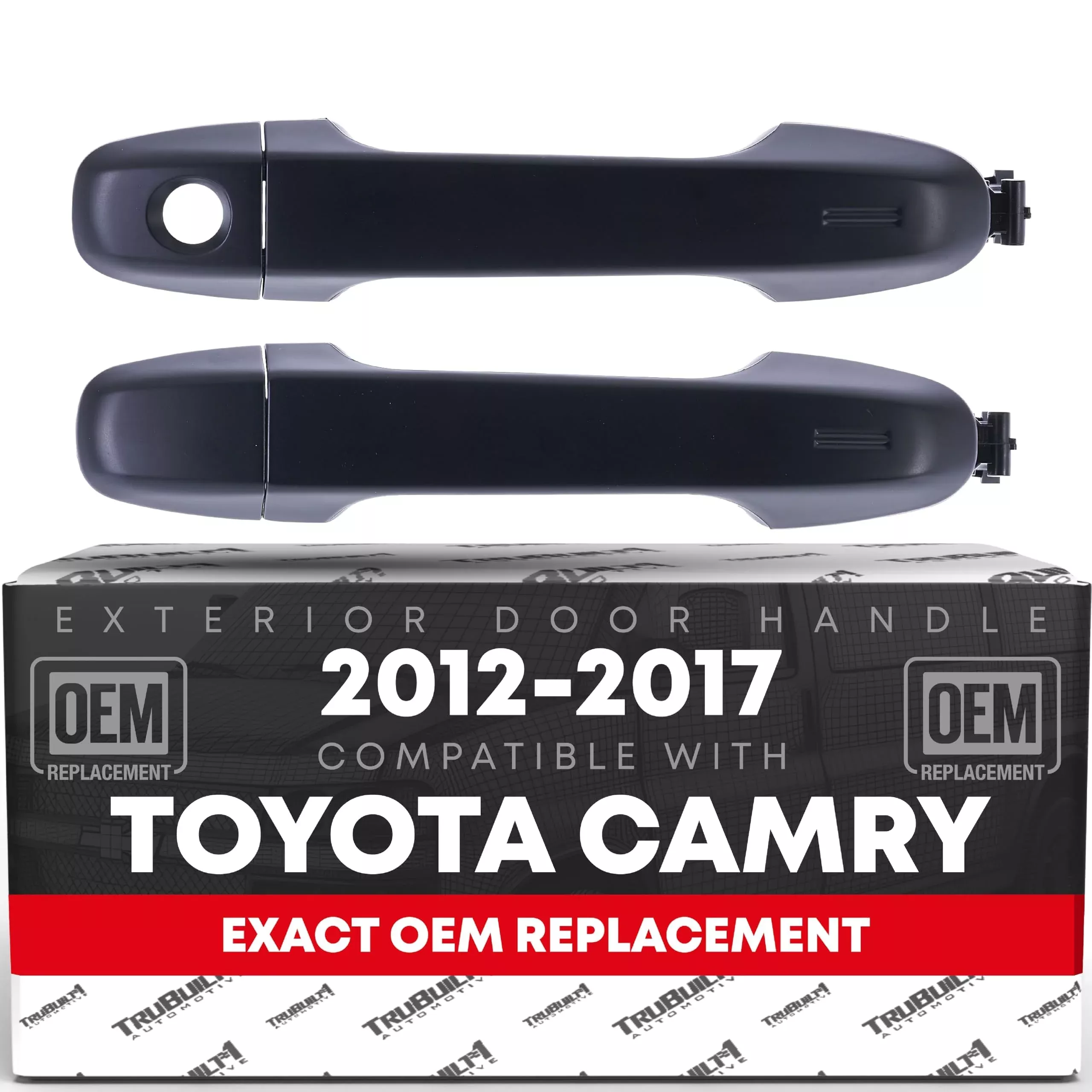 Exterior Front Driver & Passenger Door Handle - Compatible with 2012-2020 Toyota Yaris, Prius C, Camry, Auris, 86, C-HR; 2013-2015 Subaru BRZ; 2016 Scion FR-S, Scion iM - Primed Black - OEM 692110609 - Front Driver & Passenger Door Handle