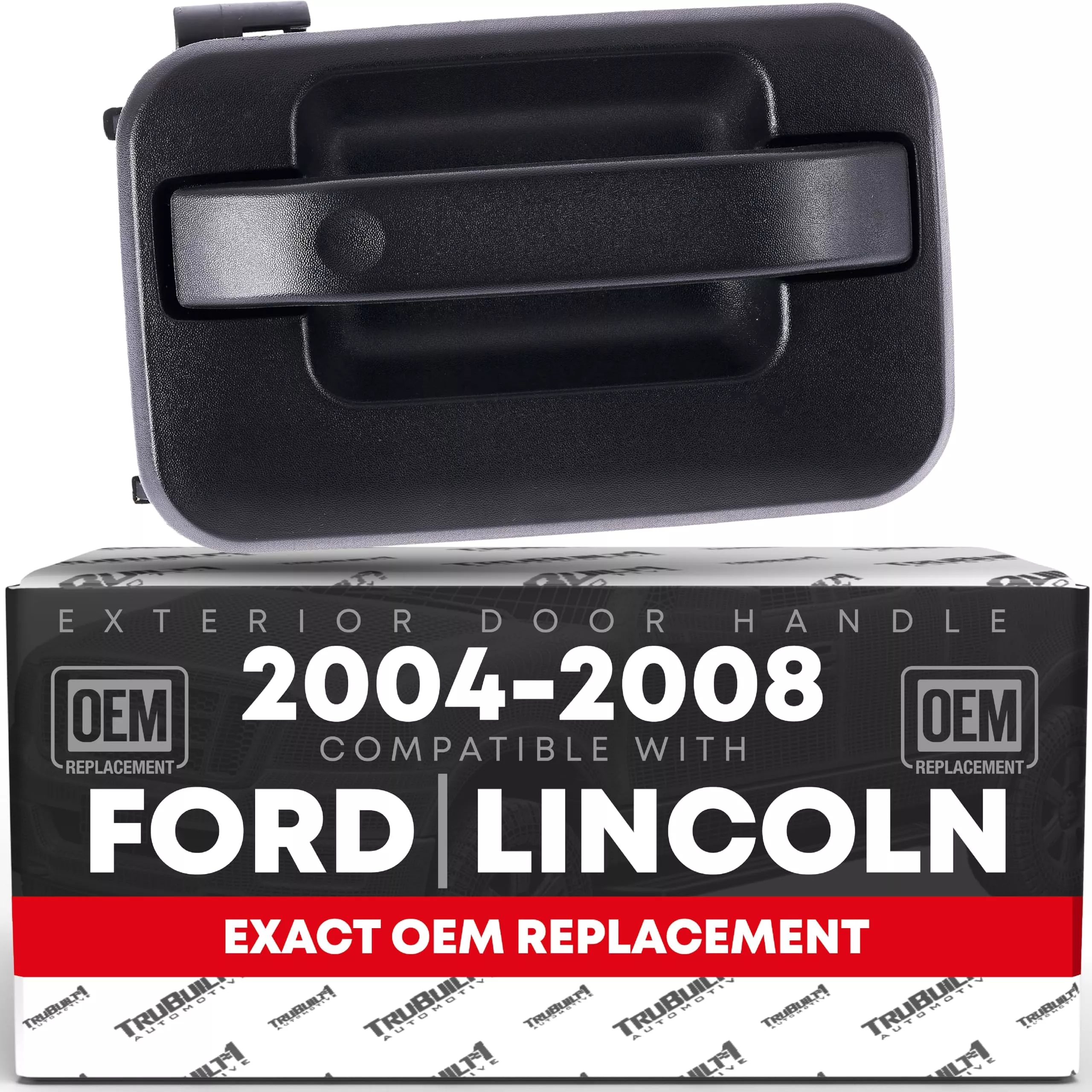 Exterior Front Passenger Door Handle Replacement - Compatible with 2004-2008 Ford F-150, 04-08 Ford Lobo, 06-08 Lincoln Mark LT - Textured Black w/ Keypad Hole - OEM 9L3Z-1522404-AB, 80638, FO1311128 - Passenger Side Handle