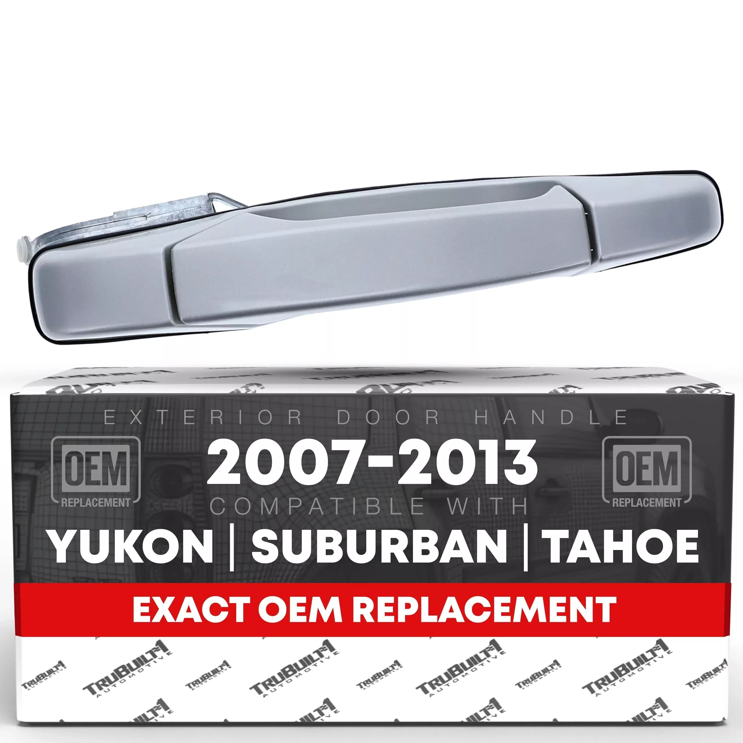 Exterior Rear Driver Door Handle - Compatible with 2007-2013 Chevrolet Avalanche Tahoe Suburban Silverado; Cadillac Escalade; GMC Sierra Denali Yukon XL - Olympic White - OEM 25890275-GAZ - Rear Driver Door Handle