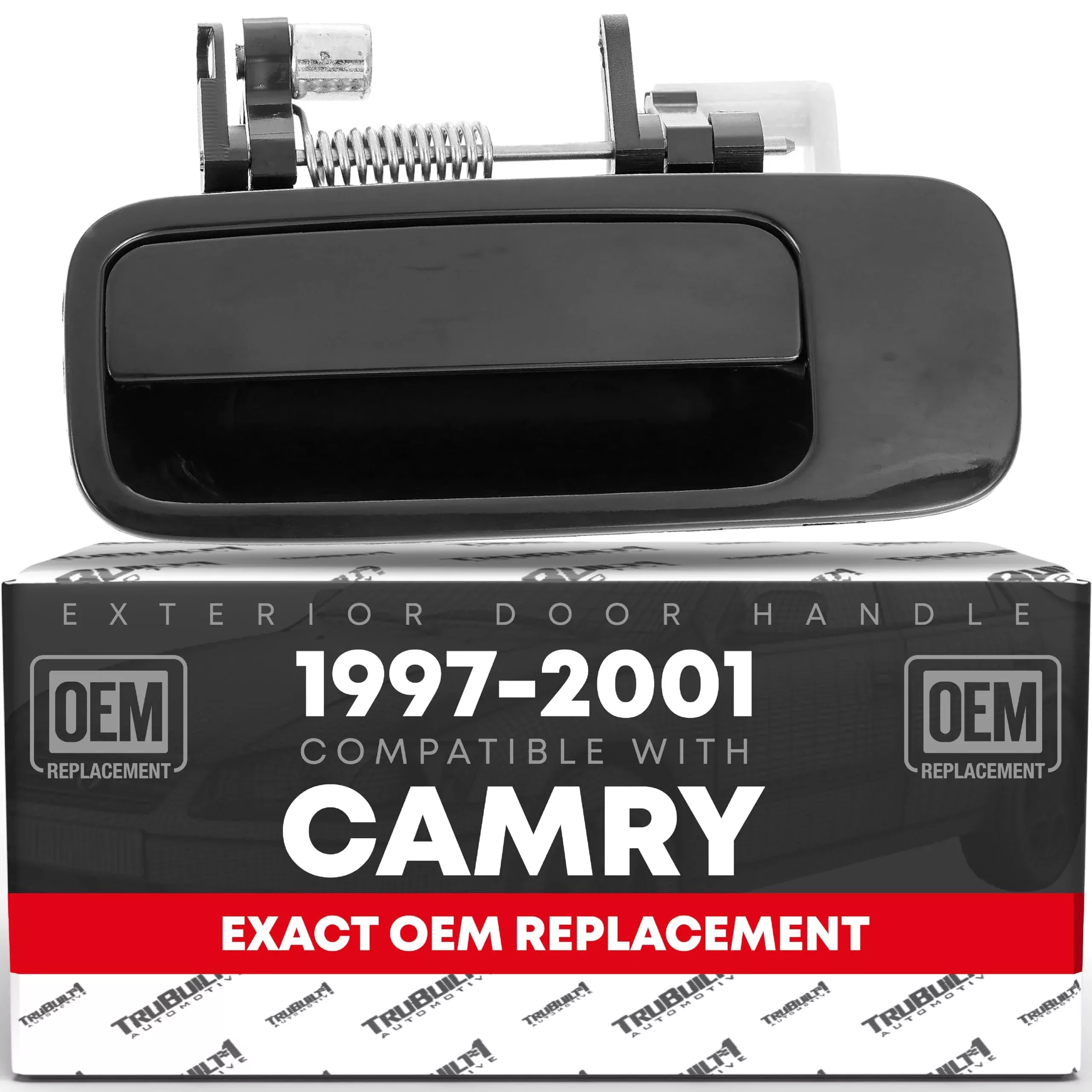 Exterior Rear Driver Door Handle Replacement - Compatible with 1997-2001 Toyota Camry - Smooth Black, Plastic - OEM 6924033030 - Rear Driver Side Handle