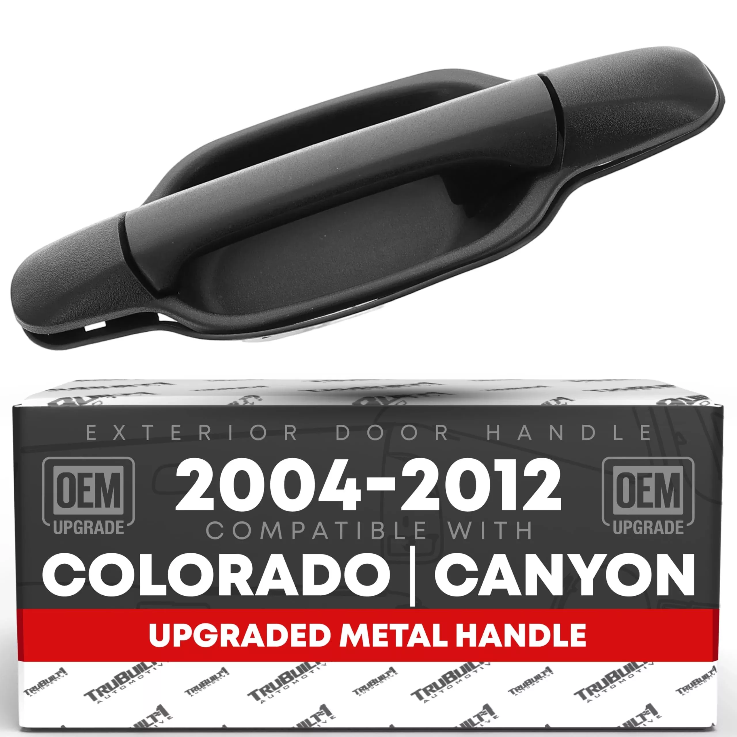 Exterior Rear Driver Door Handle, Upgraded Metal - Compatible with 2004-2012 Chevrolet Colorado, 2004-2012 GMC Canyon - Textured Black - OEM 15243678, 15802004, 25875523, 8258755230, 8932953140, 7931 - Rear Driver Side Handle