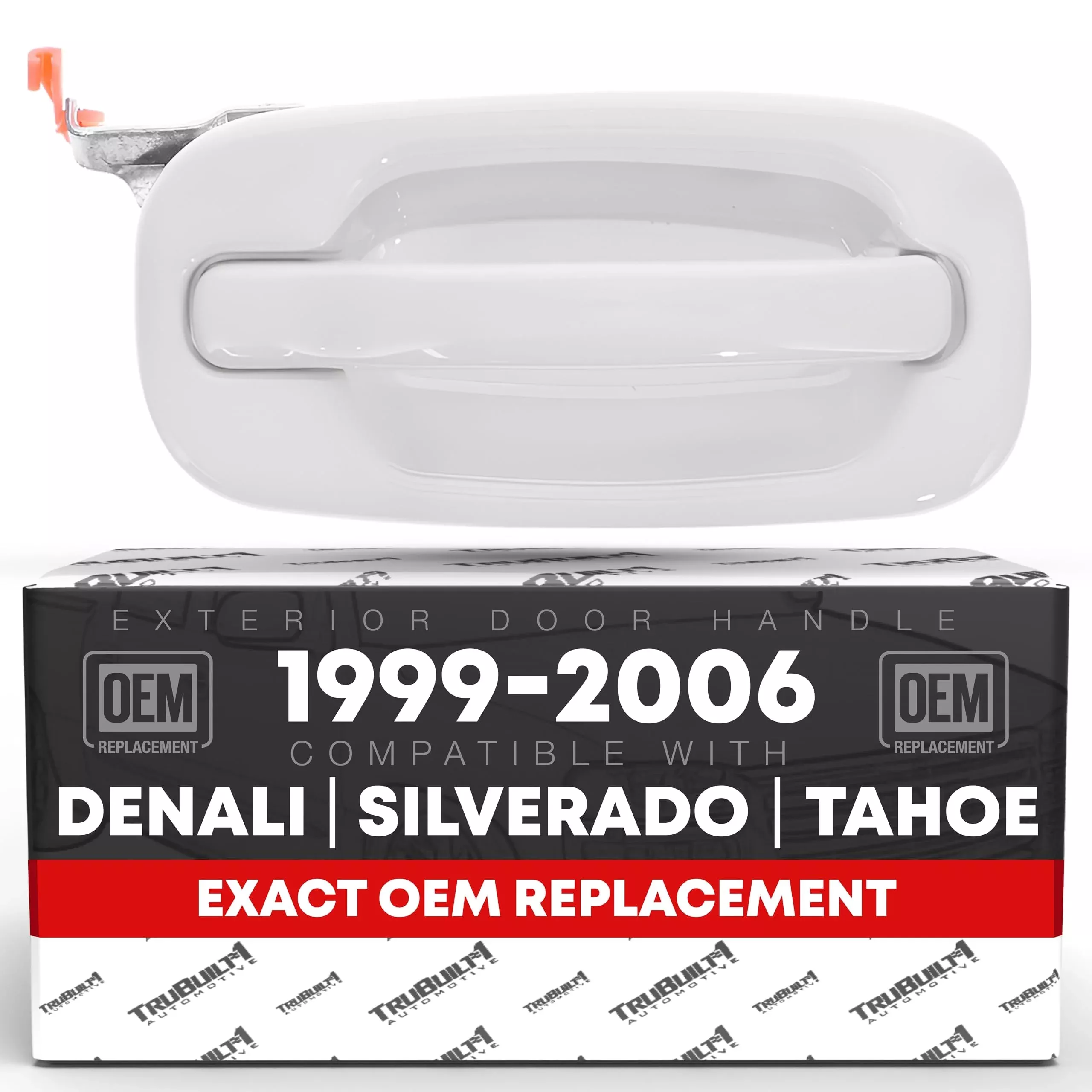 Exterior Rear Passenger Door Handle - Compatible with 1999-2006 Chevrolet Silverado, Suburban, Tahoe, Avalanche; 99-06 GMC Sierra, Yukon; 99-06 Cadillac Escalade - Chrome, Black - OEM 15745140, 80551 - Rear Right Door Handle