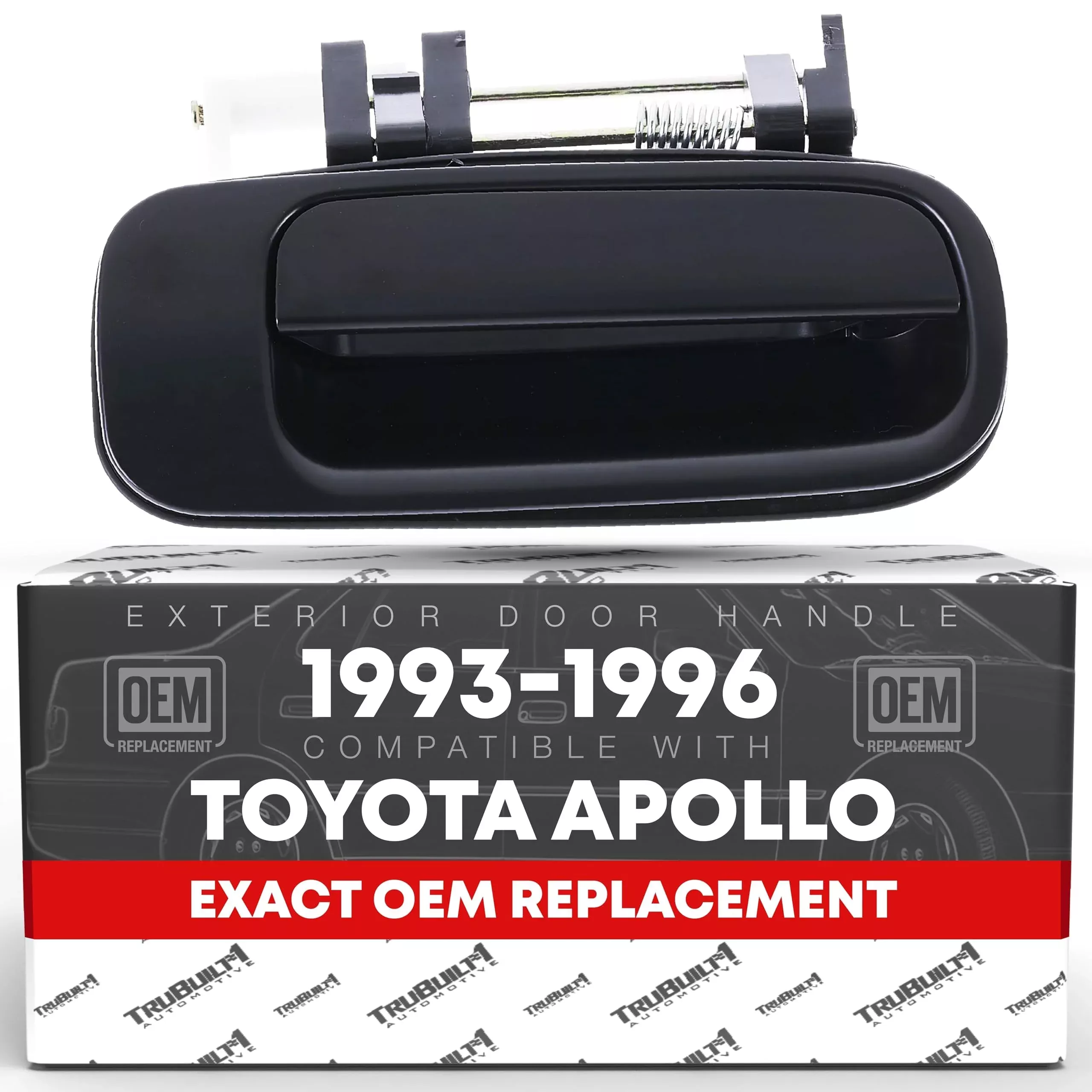 Exterior Rear Passenger Door Handle Replacement - Compatible with 1993-1996 Toyota Camry DX - Smooth Black, with Keyhole - OEM 69230-33010, 77401