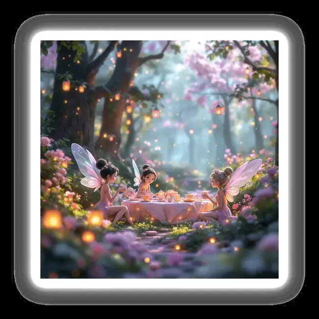 Fairy Lantern Tea Party in a Magical Forest