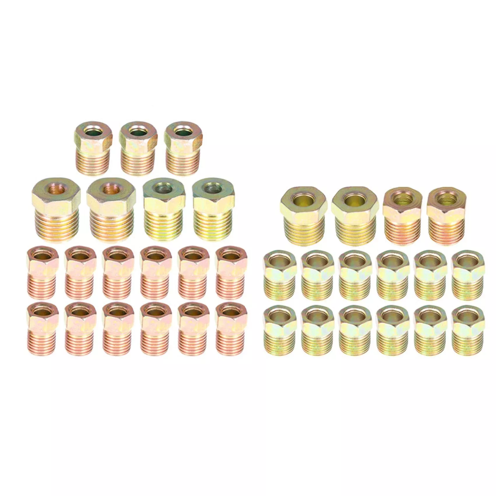 Fit For Inverted Flares on 3/16 and 1/4 Tube Brake Line Fitting Kit Zinc Coated