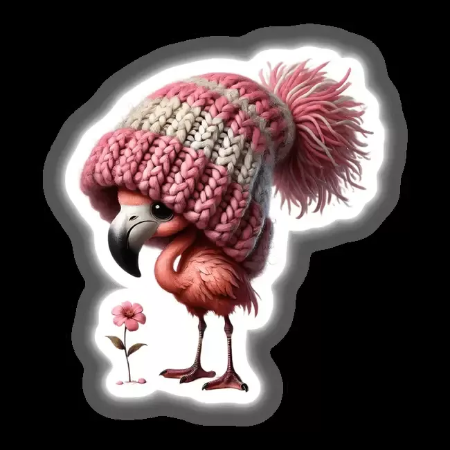 Flamingo Gnome with Flower