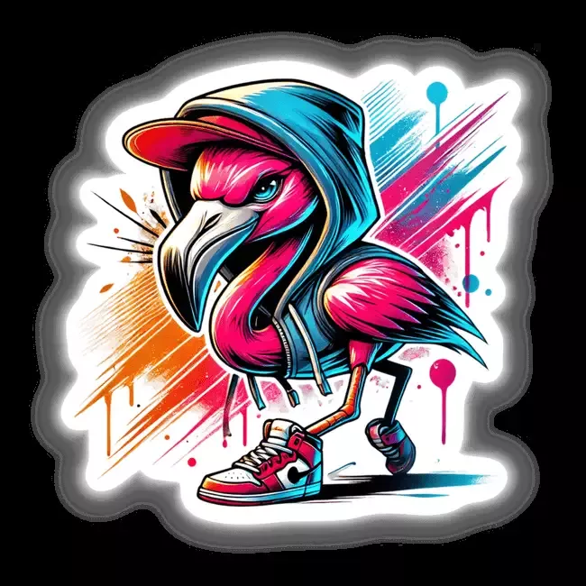 Flamingo Wearing Hoodie Urban Vibes