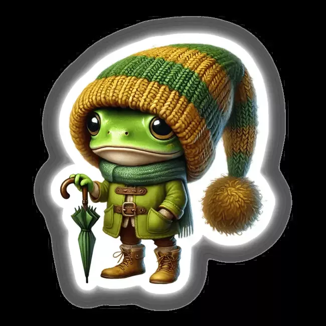 Frog Gnome with Umbrella