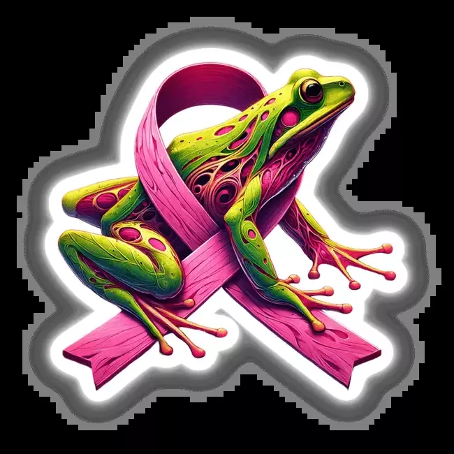 Frog Pink Ribbon Breast Cancer