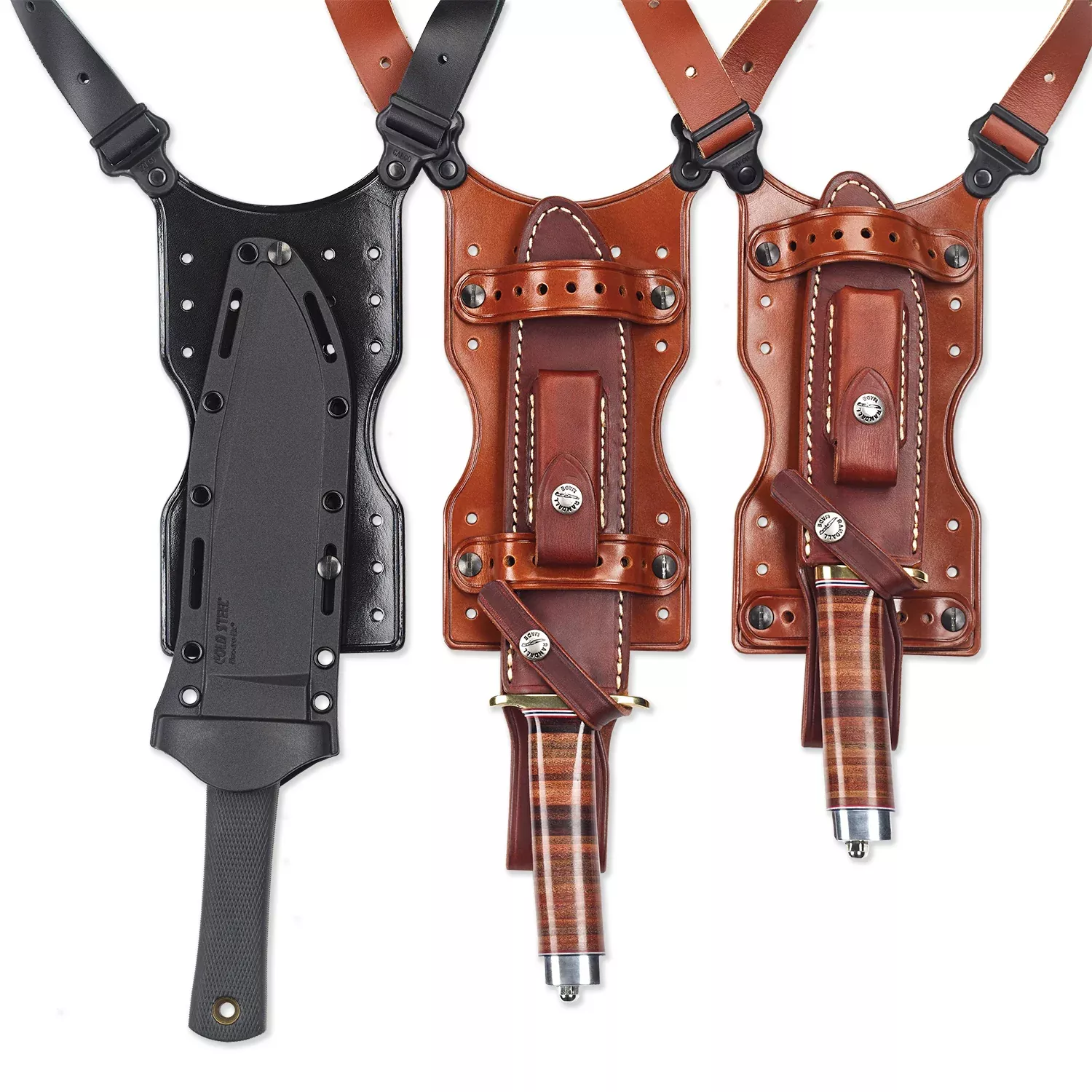 Galco SHU Shuka Knife Holder Over The Shoulder Tan Leather
