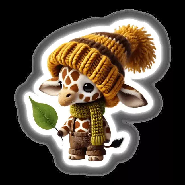 Giraffe Gnome with Leaf