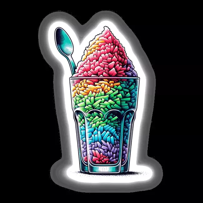 Glass of Colorful Shaved Ice