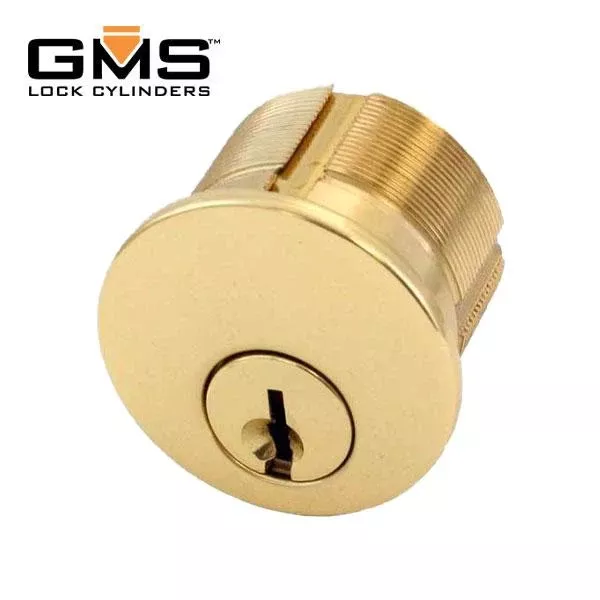 GMS Mortise Cylinder - 1-1/8" - 5-Pin - US3 - Polished Brass