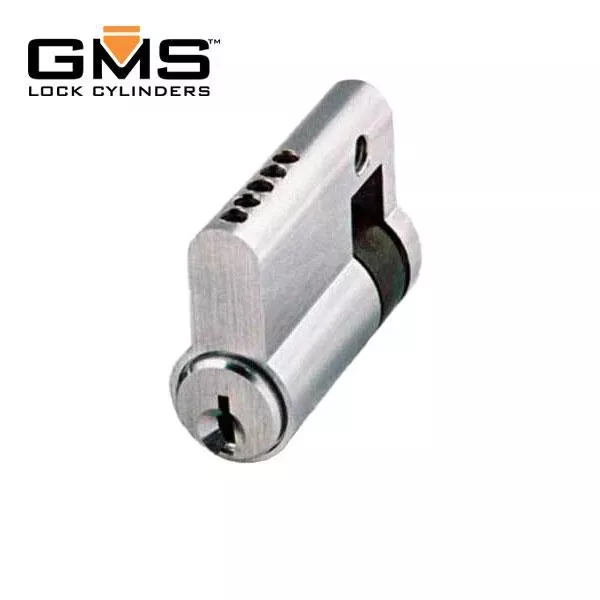 GMS Profile Cylinder - Single-Sided - SC1 - US26D - Satin Chrome