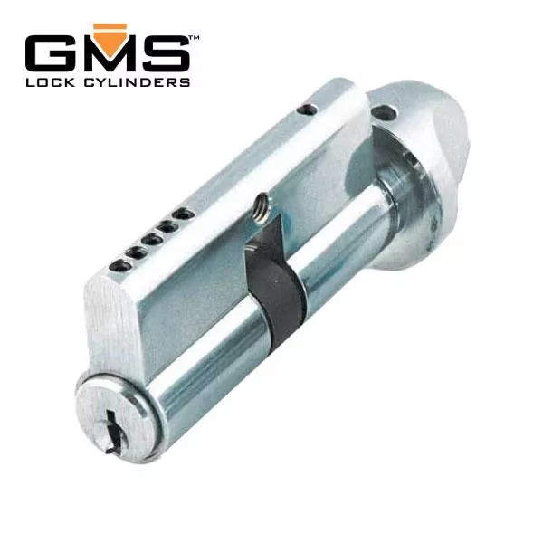 GMS Profile Cylinder - Thumb Turn w/ Keyed Cylinder - US26D - Satin Chrome