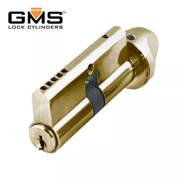 GMS Profile Cylinder - Thumb Turn w/ Keyed Cylinder - US3 - Polished Brass