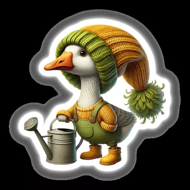 Goose Gnome with Watering Can
