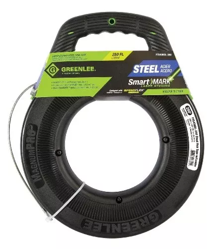 Greenlee FTS438DL-250 SmartMARK Laser Etched Steel Fish Tape with Speed-Flex Leader, 250-Feet