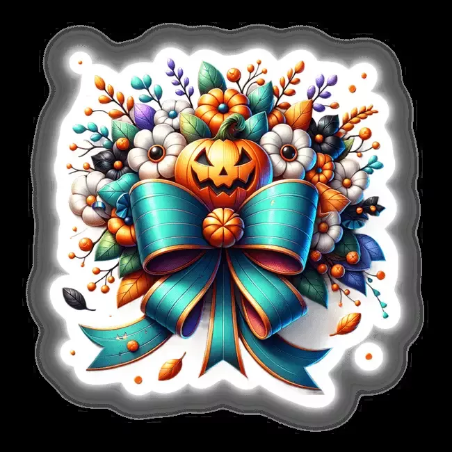Halloween Coquette Bow Bouquet Decoration Pumpkin