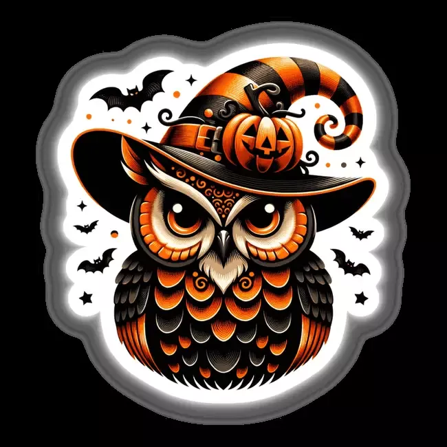 Halloween Owl in Witch Hat