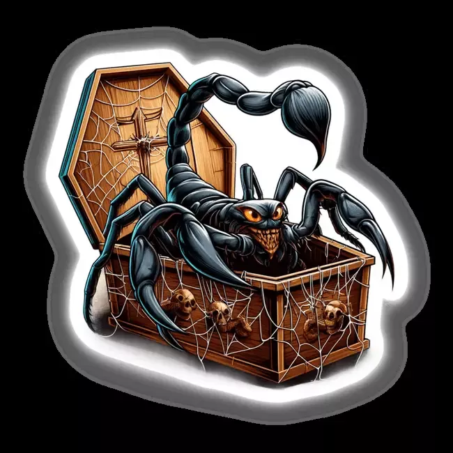 Halloween Scorpion Peeking Out of Coffin