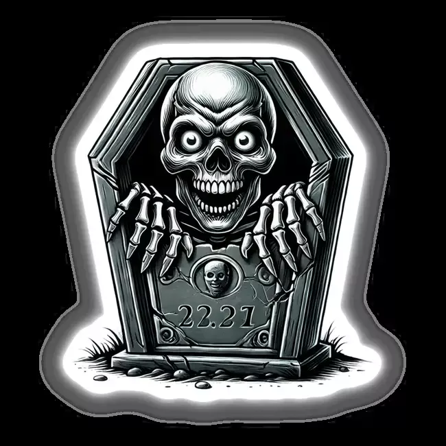 Halloween Skeleton Peeking Out of Tombstone