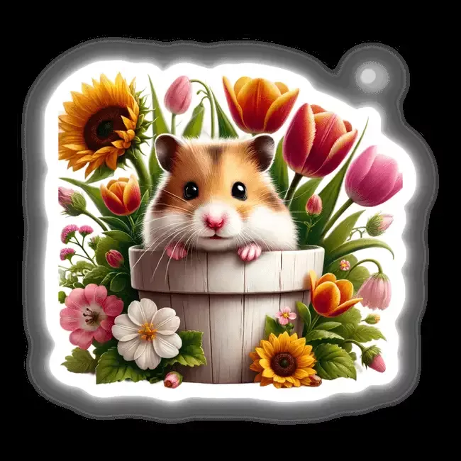 Hamster Peeking Out of Flower Pot
