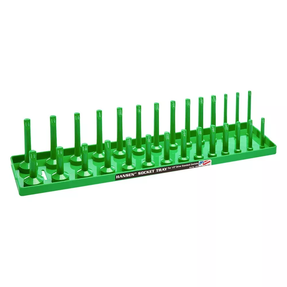 Hansen Global 1203 1/2" Dr. SAE Socket Organizer GREEN