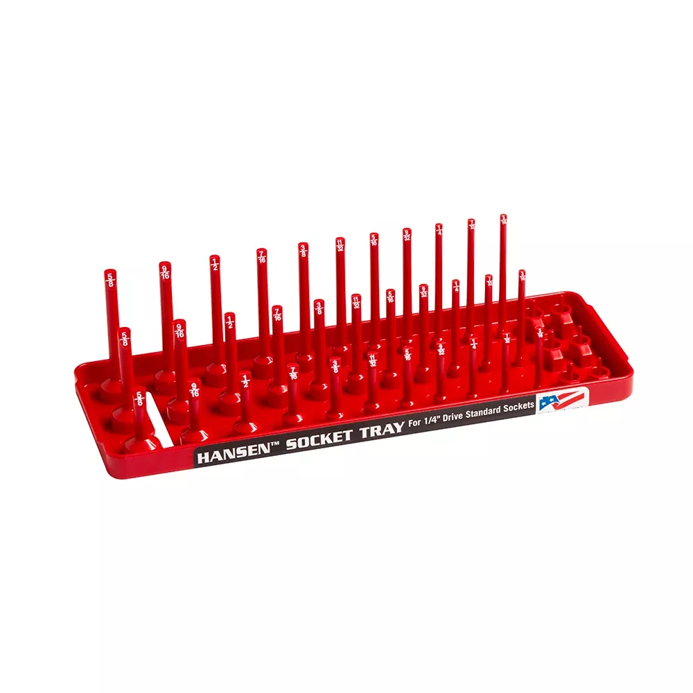 Hansen Global 14013 1/4" Dr. 3-Rail SAE Socket Organizer