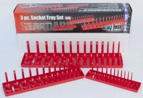 Hansen Global 9301 13pc SAE Socket Tray Set for 1/4", 3/8" & 1/2" Drive Sockets