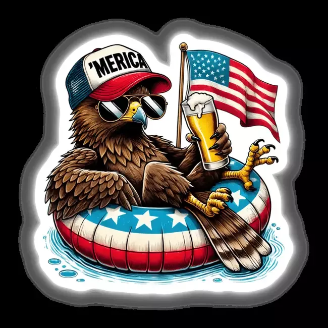 Hawk American Flag Float Merica