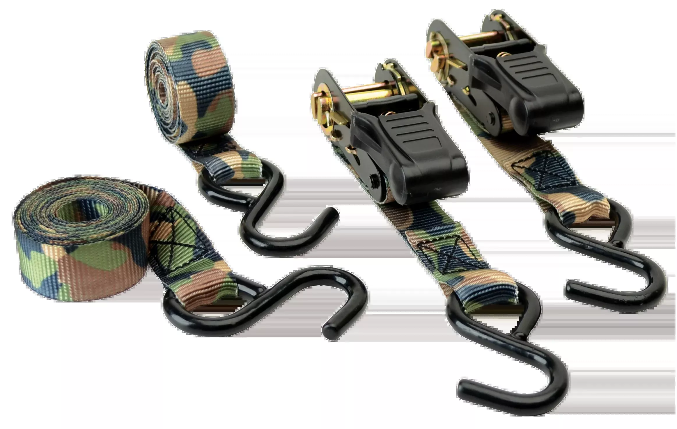 HME RS4PK Camouflage Ratchet Tie Down Straps Camouflage 4 Pack