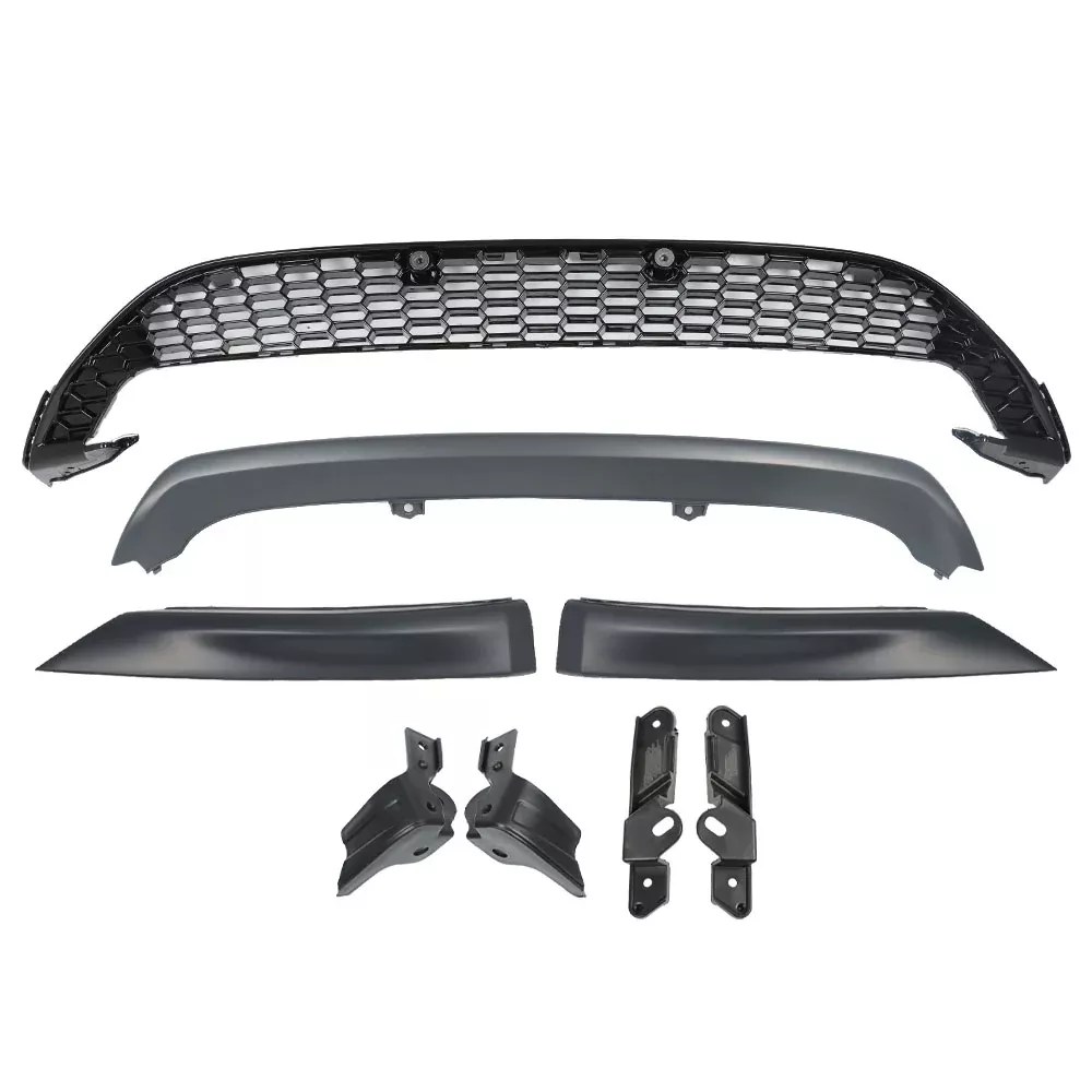 Honeycomb Mesh Lower Bumper Grill & 3pc Front Lips for Ford Focus 2015-2016
