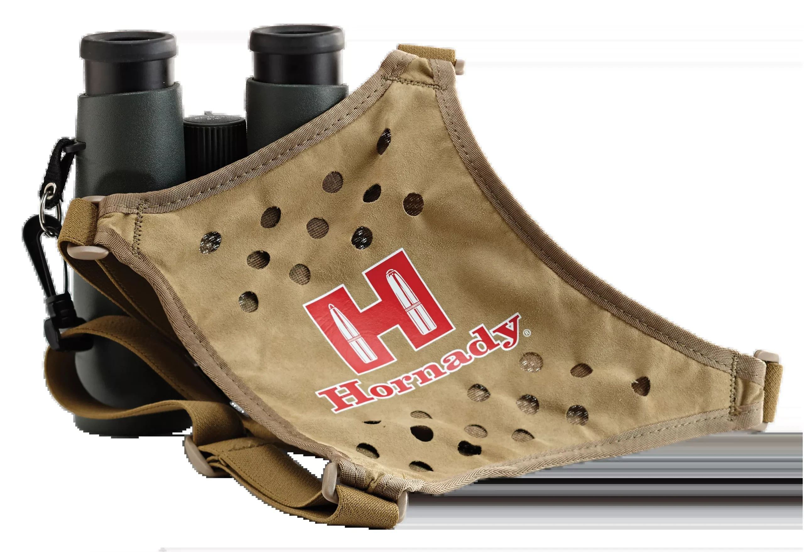 Hornady 99121 Binocular Harness Tan/Red Logo Elastic Straps