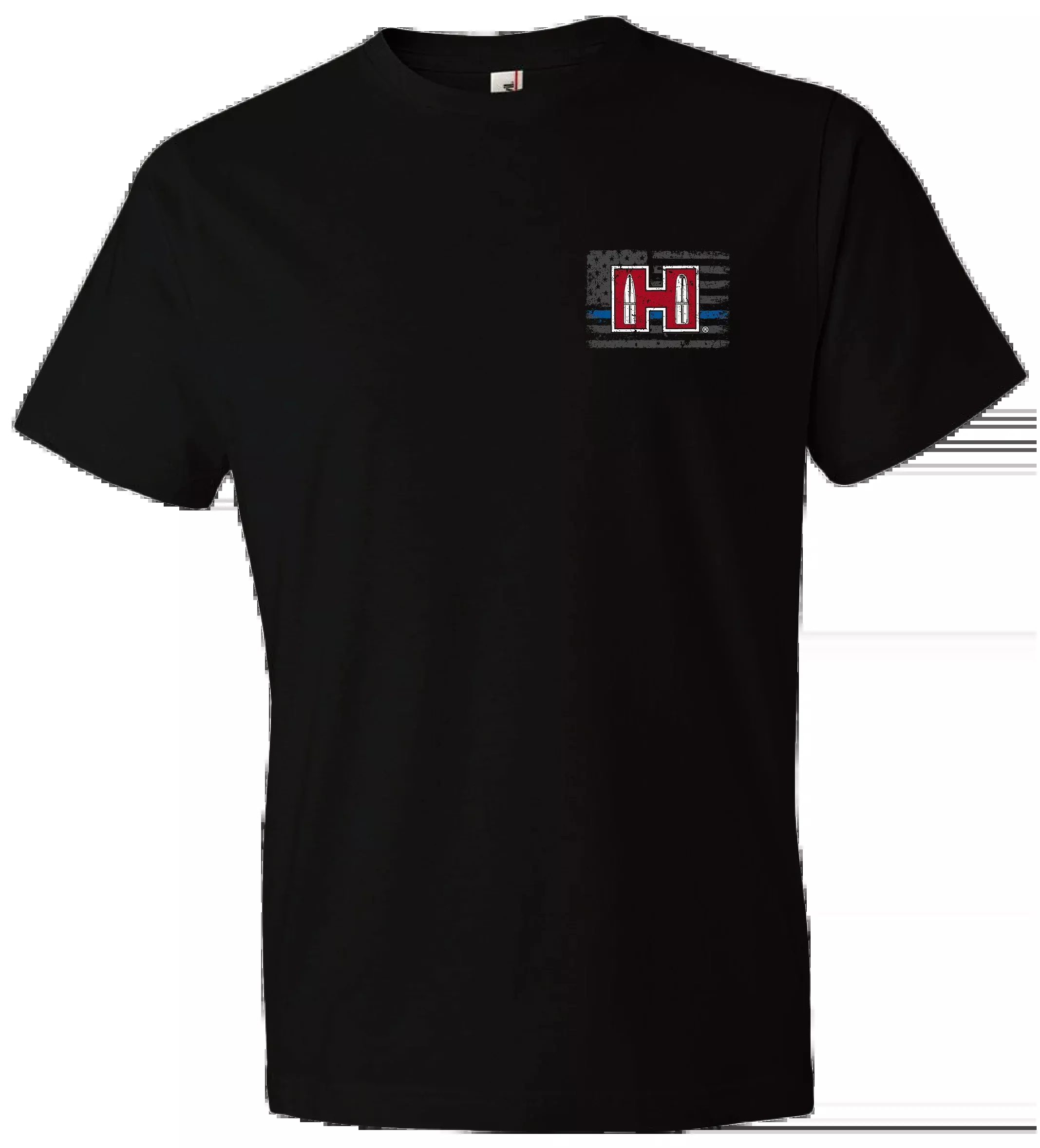 Hornady Gear 30761 Hornady T-Shirt Blue Line Black Short Sleeve Small