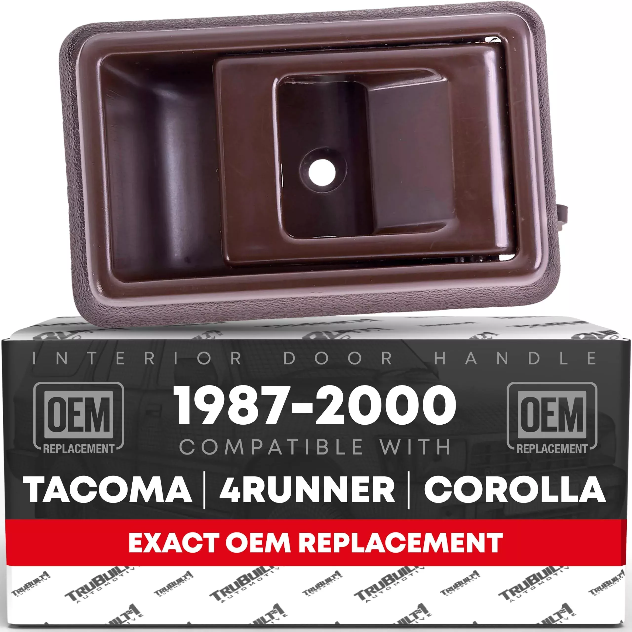 Interior Front & Rear Driver Door Handle - Compatible with 1988-1992 Toyota Corolla, 89-95 4Runner, 89-95 Pickup, 95-00 Tacoma; 89-92 Geo Prizm - Brown, Plastic - 69206-04010-B, 69206-02050-E0, 79500 - Brown,Driver Door Handle